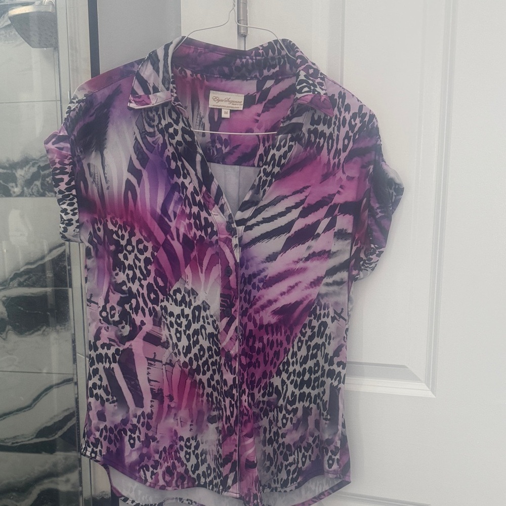 Purple Animal Print Blouse